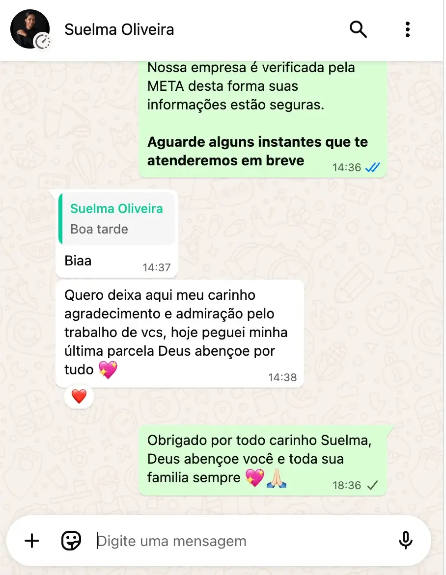 Depoimento da Suelma agradecendo o trabalho da MB Assessoria